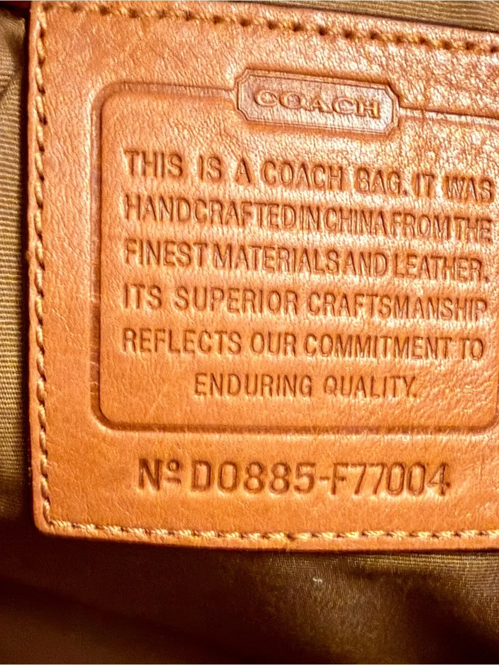 VINTAGE Coach Brown Signature Canvas Messenger with Tan Leather Stripe